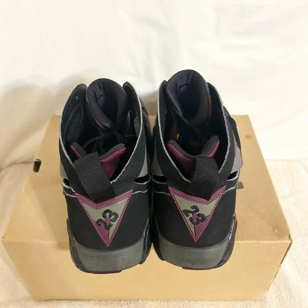 Jordan Men's High-Top Sneakers in Black and Gray with Burgundy Jumpman